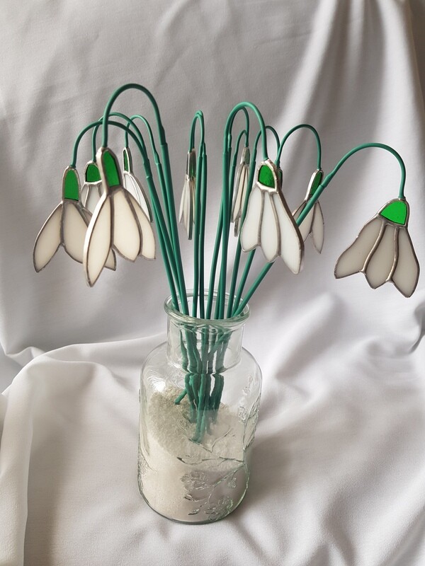 Pot stake decoration/ bouquet decoration - Snowdrop