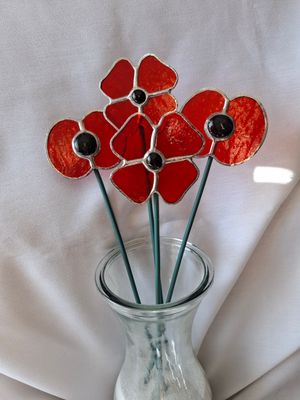 POT STICK DECORATIONS/ BOUQUET DECORATION - Poppy