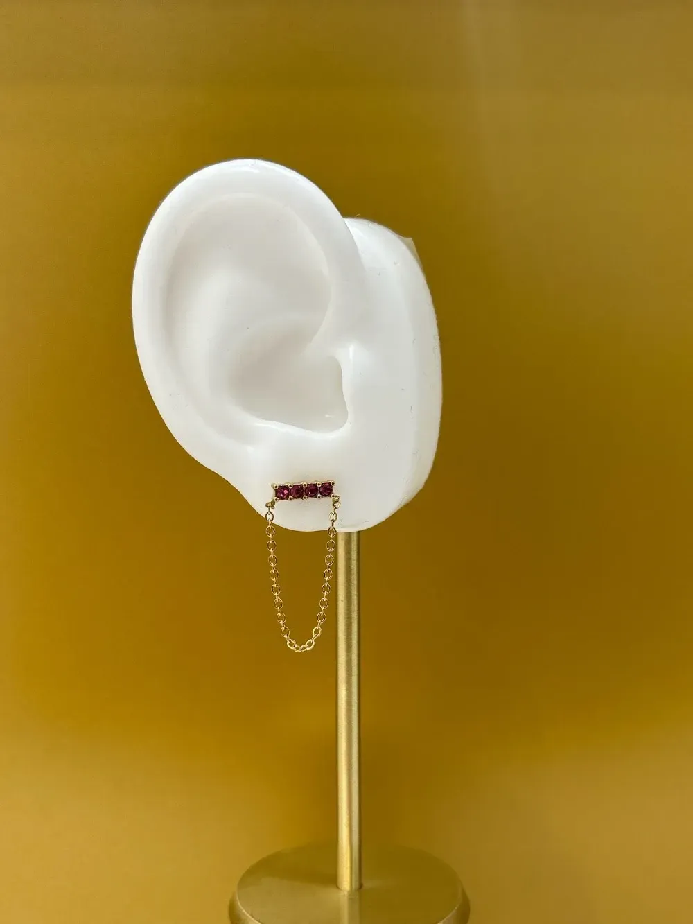 Boucles d'oreilles chaîne couleur rose