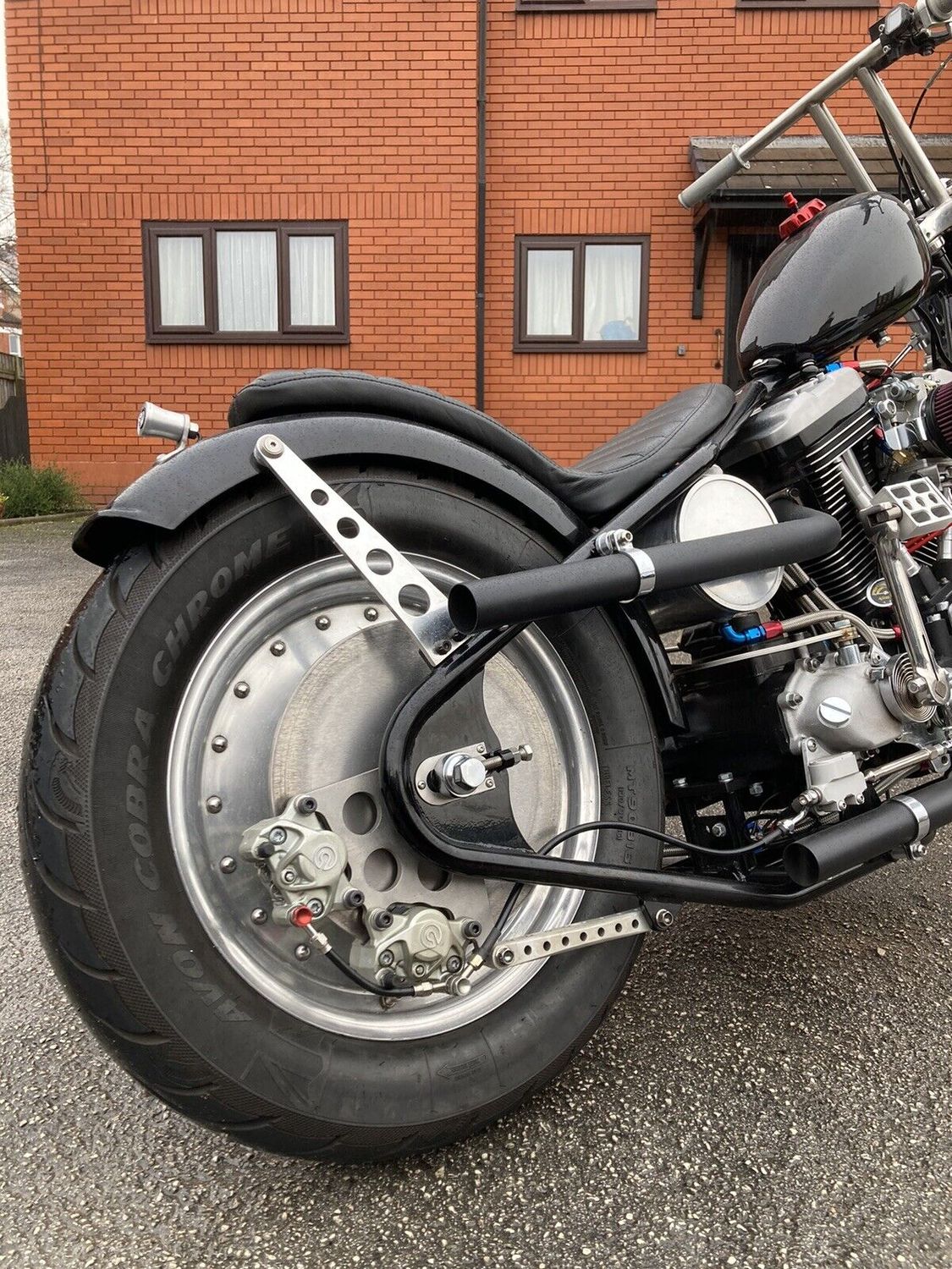 V Twin Supply Brembo P34 Dual Rear Brake Setup, 3/4 Axle