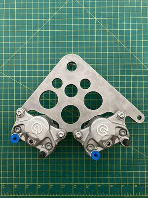 V Twin Supply Brembo P34 Dual Rear Brake Setup, 3/4 Axle