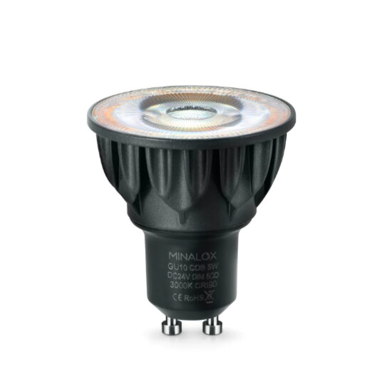 MINALOX LED Spot GU10 5W/24V/60º 3000K Loxone Dimbaar