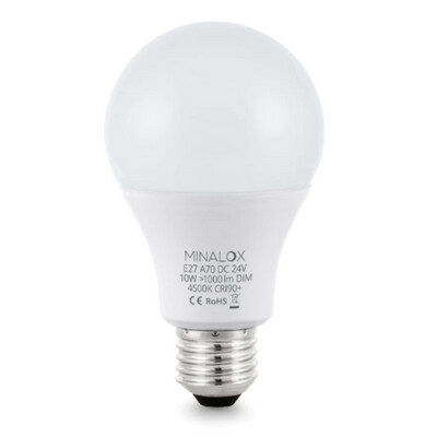 MINALOX LED Lamp A70 E27/10W/24V Loxone Dimbaar