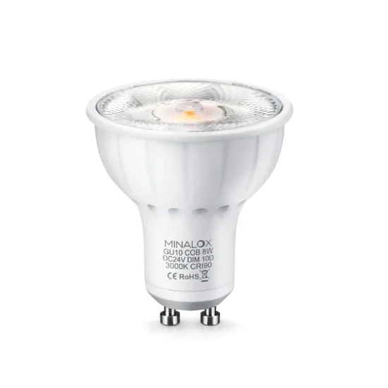 MINALOX LED Spot GU10 8W/24V/10° 2700K Loxone Dimbaar