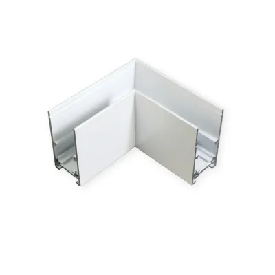 MINALOX RAILSYSTEEM &quot;L&quot; CONNECTOR HORIZONTALE RICHTING Wit MT-serie
