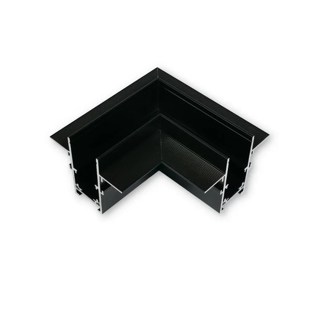 MINALOX RAILSYSTEEM &quot;L&quot; CONNECTOR Horizontale richting  zwart  EMT-serie