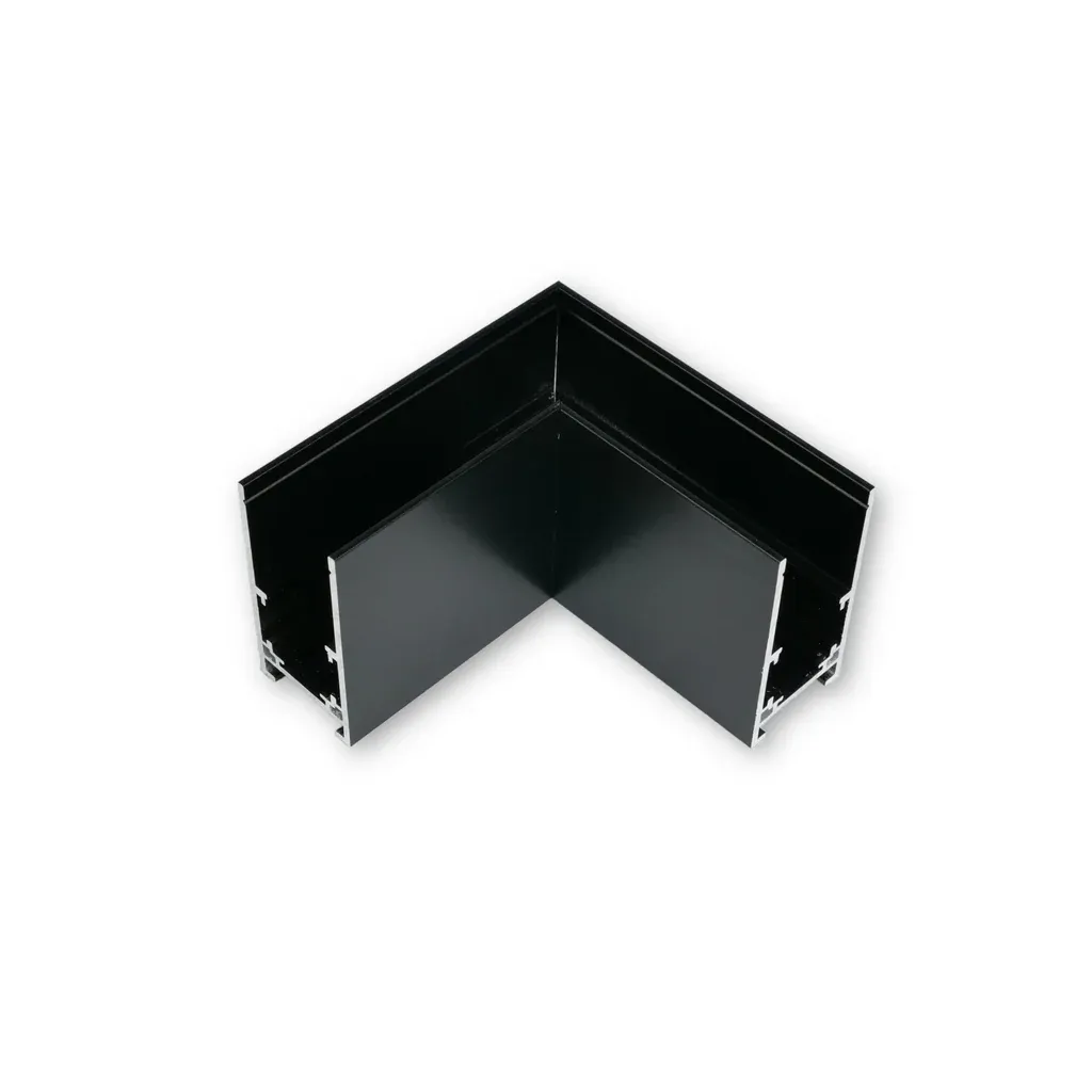 MINALOX RAILSYSTEEM &quot;L&quot; CONNECTOR HORIZONTALE RICHTING Zwart MT-serie