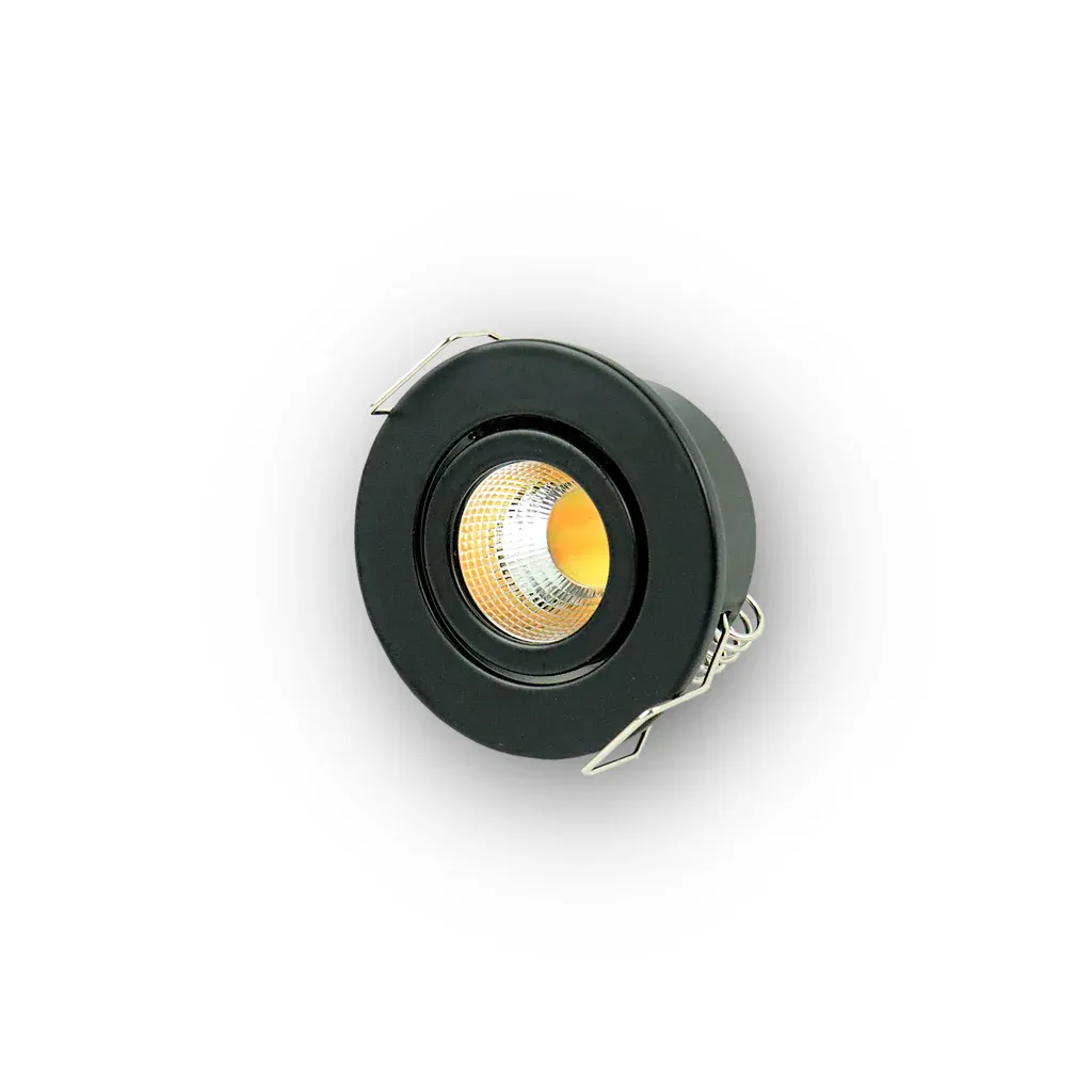 MINALOX LED DOWNLIGHT D42 DUALWHITE 3W 24V 60° 1800K 4500K Zwart Loxone Dimbaar