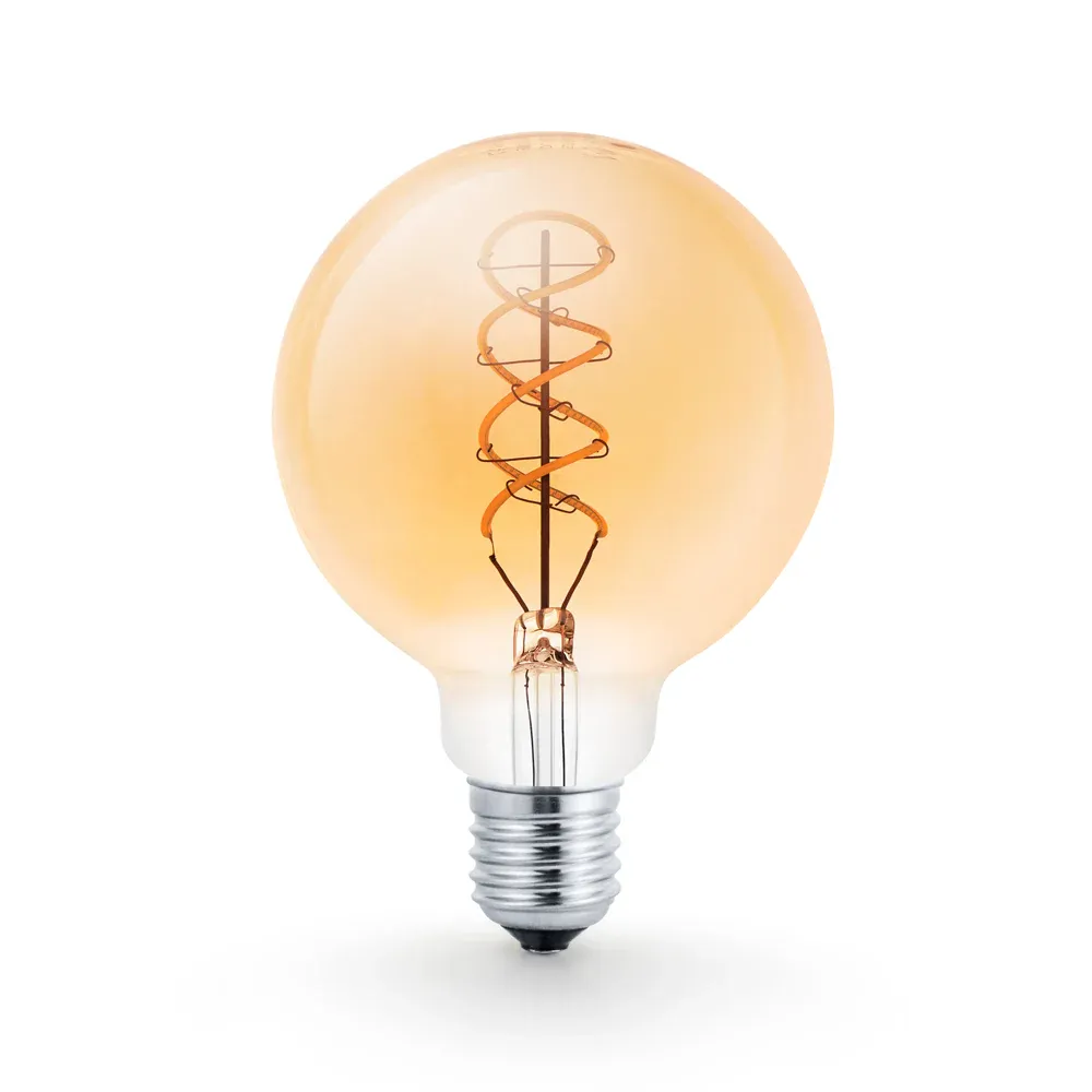 MINALOX LED Filament lamp G95 E27/3.6W/24V/WW Smoky gold Loxone Dimbaar