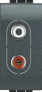 LEGRAND LIVINGLIGHT RCA-CONNECTOR DUBBEL ANTRACIET 1 MODULE BTL4281