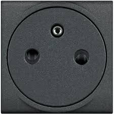 BTICINO - LivingLight - Contactdoos vlak 2P+A 16A 250V 2 modules steekklemmen antraciet