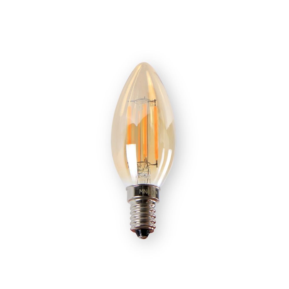 MINALOX LED Filament lamp Smoky Gold C35 E14/3,6W/24V/WW Loxone Dimbaar