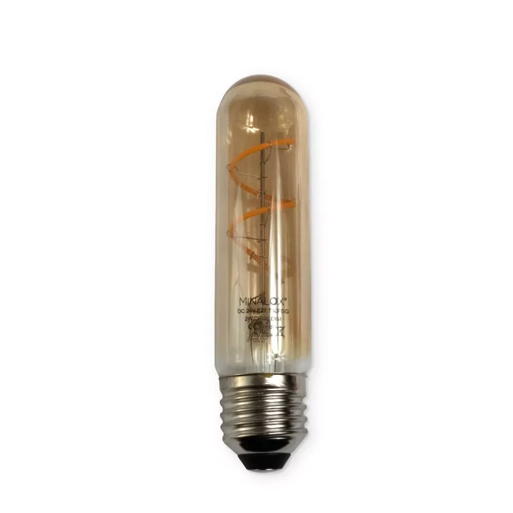 MINALOX LED Filament lamp Smoky Gold T30 E27/2W/24V/WW Loxone Dimbaar