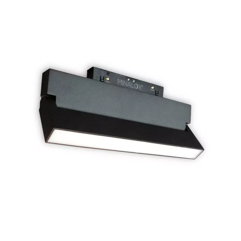 MINALOX RAILSPOT Kanterlbaar Lineair  120° FC12ZD DualWhite 12W 24V 1800-4500K Black Loxone dimbaar