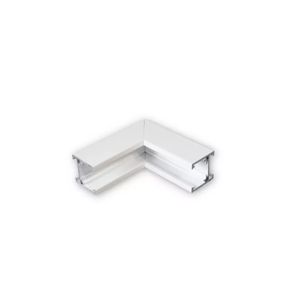 MINALOX RAILSYSTEEM &quot;L&quot; CONNECTOR Verticale Richting M-serie White