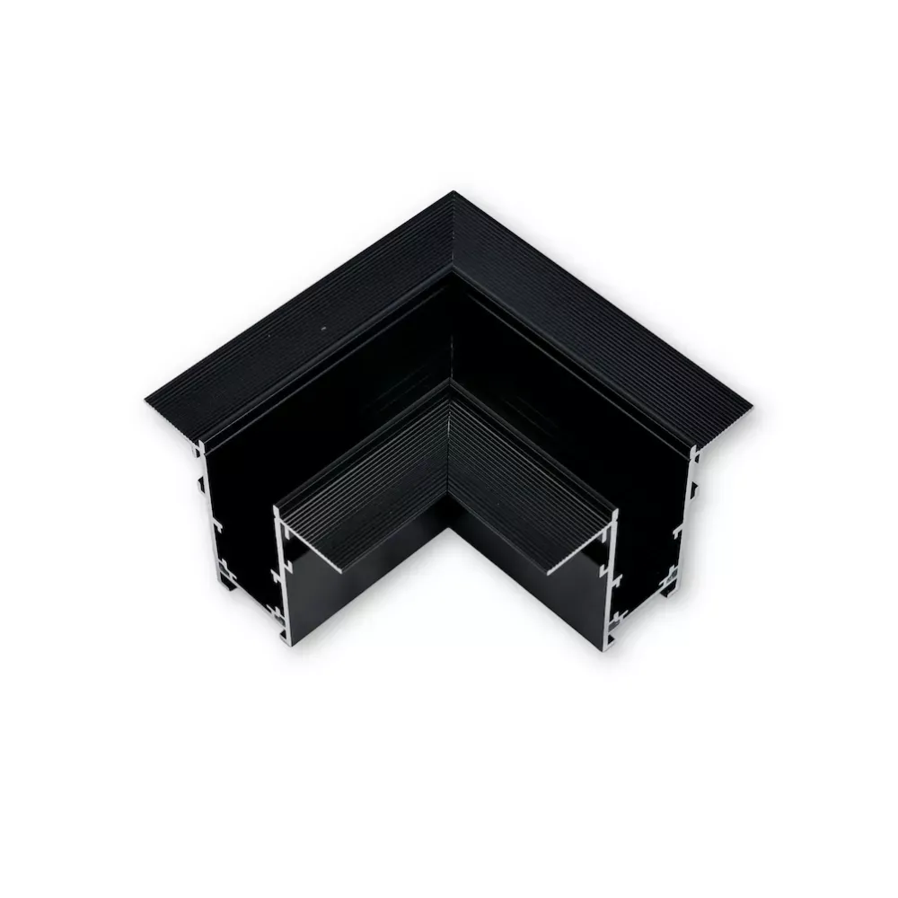 MINALOX RAILSYSTEEM &quot;L&quot; CONNECTOR Horizontale richting  zwart  RMT-serie