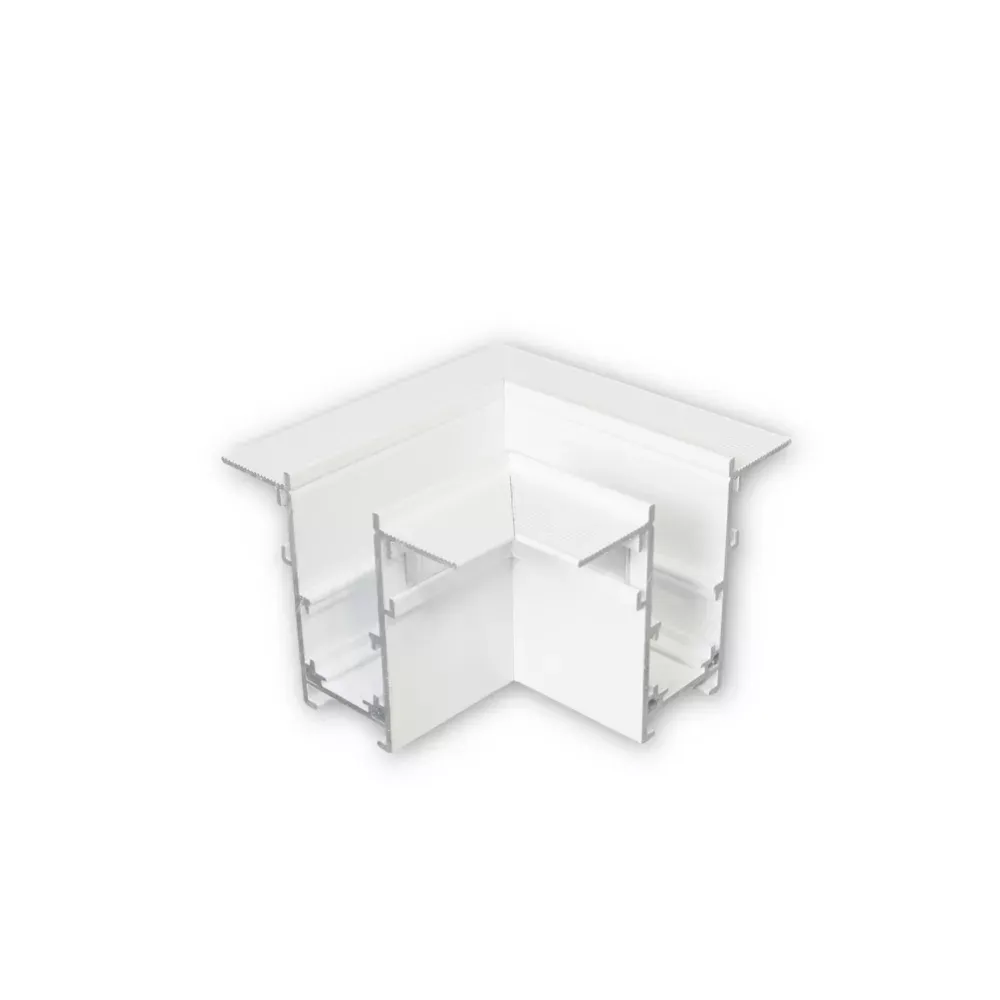 MINALOX RAILSYSTEEM &quot;L&quot; CONNECTOR Horizontale richting wit RMT-serie