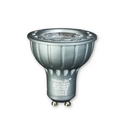 MINALOX LED Spot GU10 8W/24V/60° Dark grey Loxone Dimmable