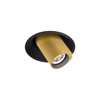 BLIEK ROUND 1.0 mat zwart + Goud bladveren Loxone tree