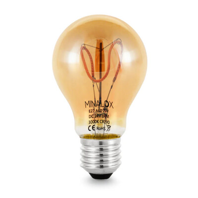 MINALOX LED Filament Lamp Smoky Gold A60 E27/2W/24V/WW Loxone Dimmable