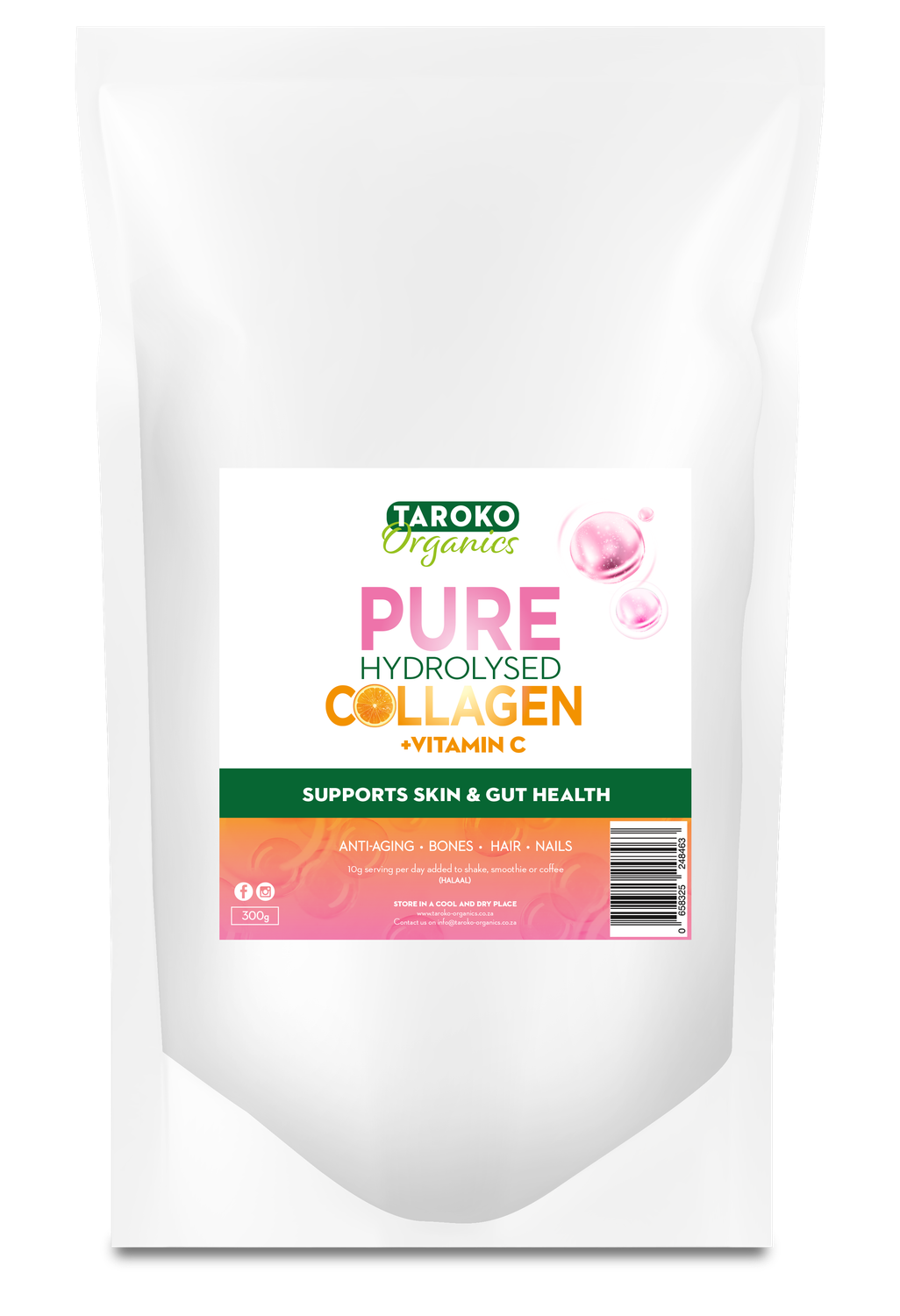 Pure Hydrolyzed Collagen + Vitamin C 300g