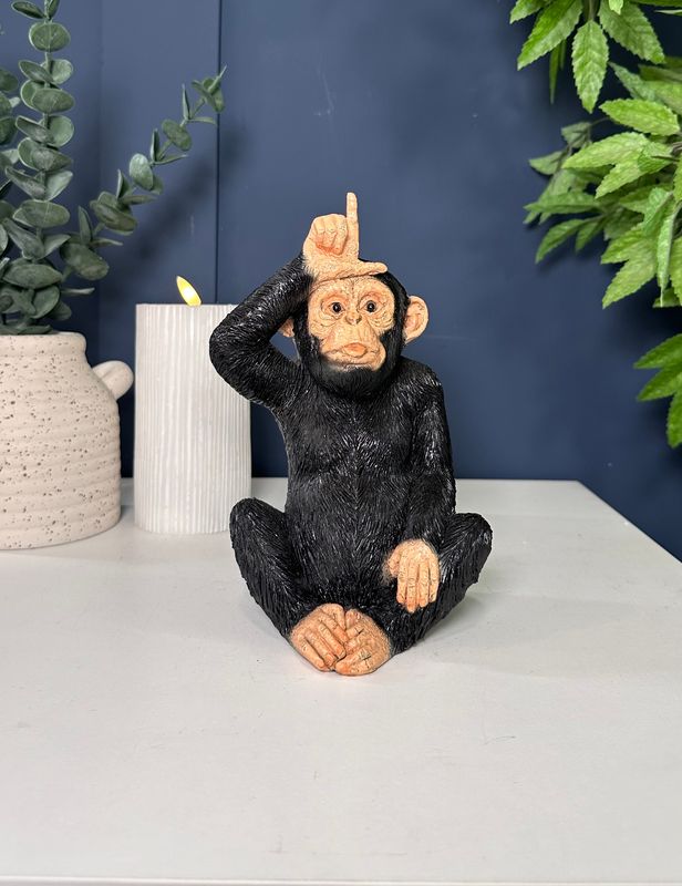 Cheeky Loser Monkey Ornament Art Sculpture | Home Decor Table Decor | Hand Finished