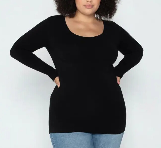 Bamboo L/S Plus Scoop Neck (Plus Size)