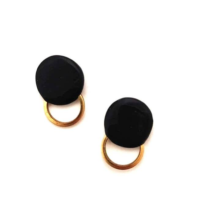 Black Clay Circle Post