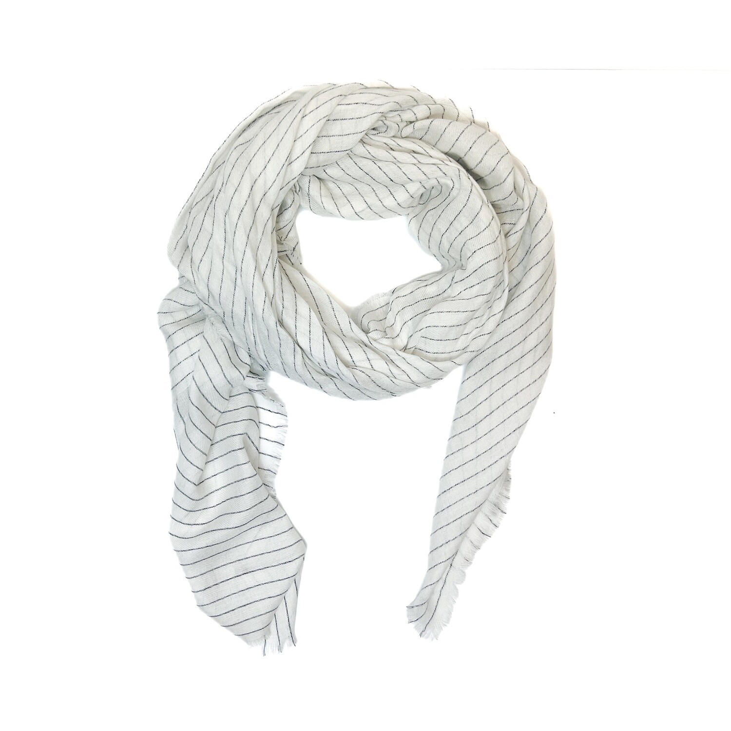 Pinstripe Tissue Scarf (multiple colors), Color: White