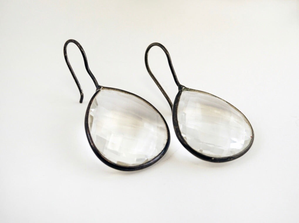 Bezeled Quartz Earring