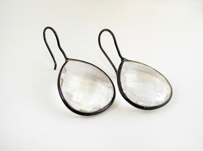 Bezeled Quartz Earring