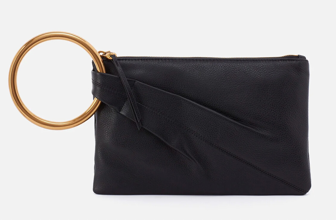 Sheila Ring Clutch, Color: Black