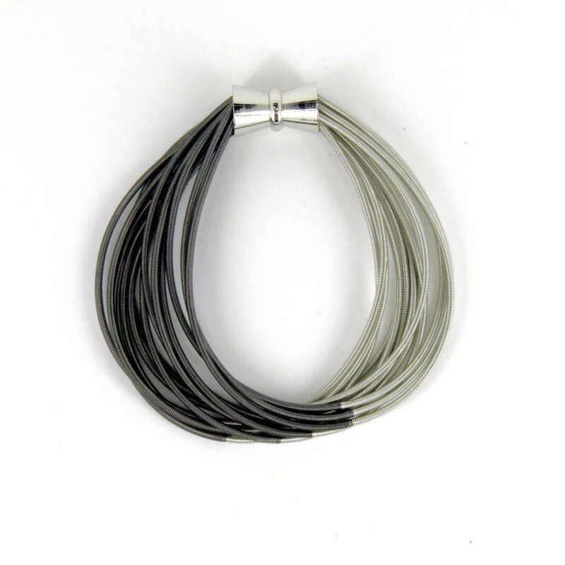 Two Tone Piano Wire Bracelet (multiple colors)