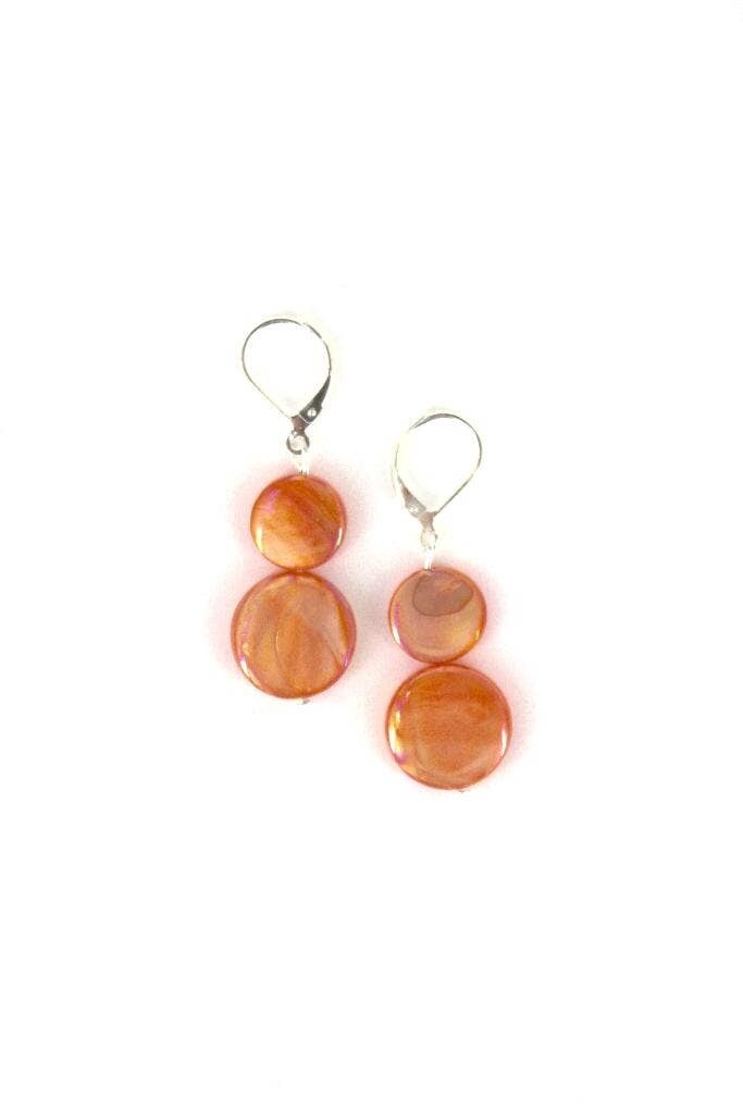 Orange Mother of Pearl Earring