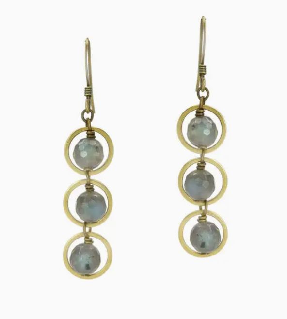 Labradorite Multi Circle Earring