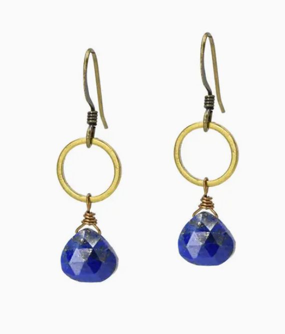 Lapis Circle Earring