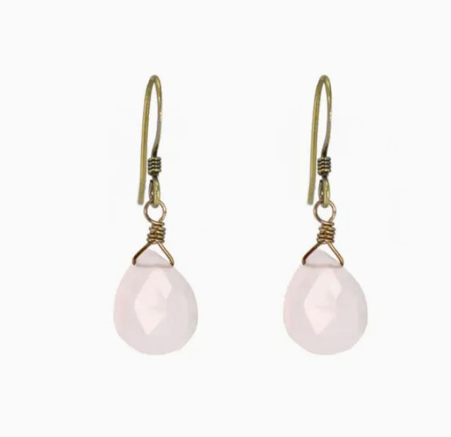 Simple Rose Quartz Earring