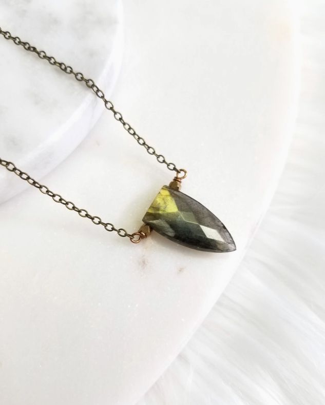 Labradorite Shield Necklace