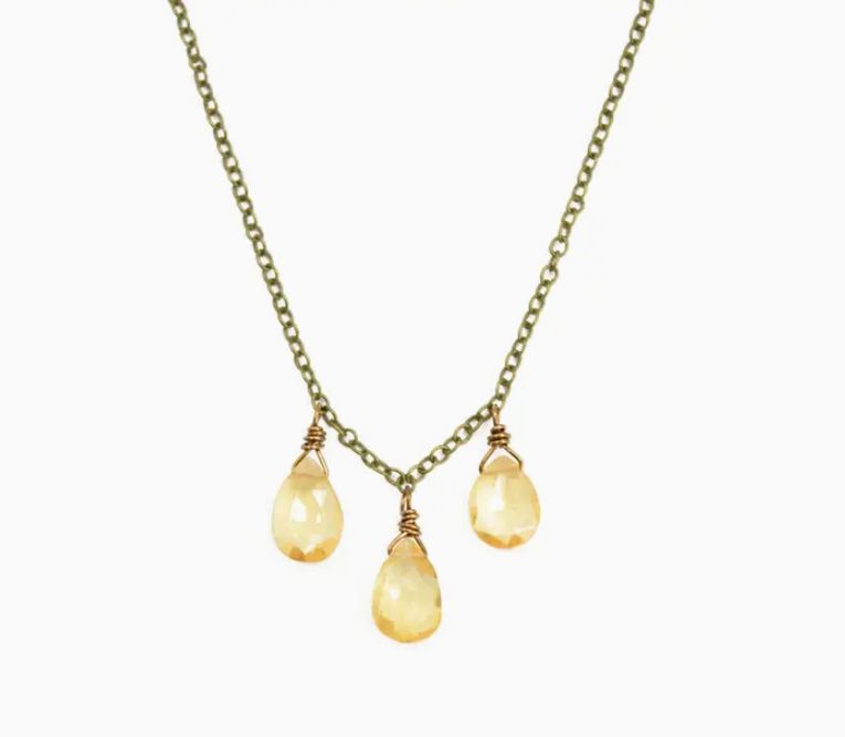 Citrine Drop Necklace