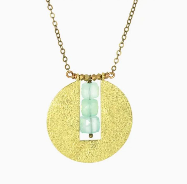 Chalcedony Golden Circle Necklace
