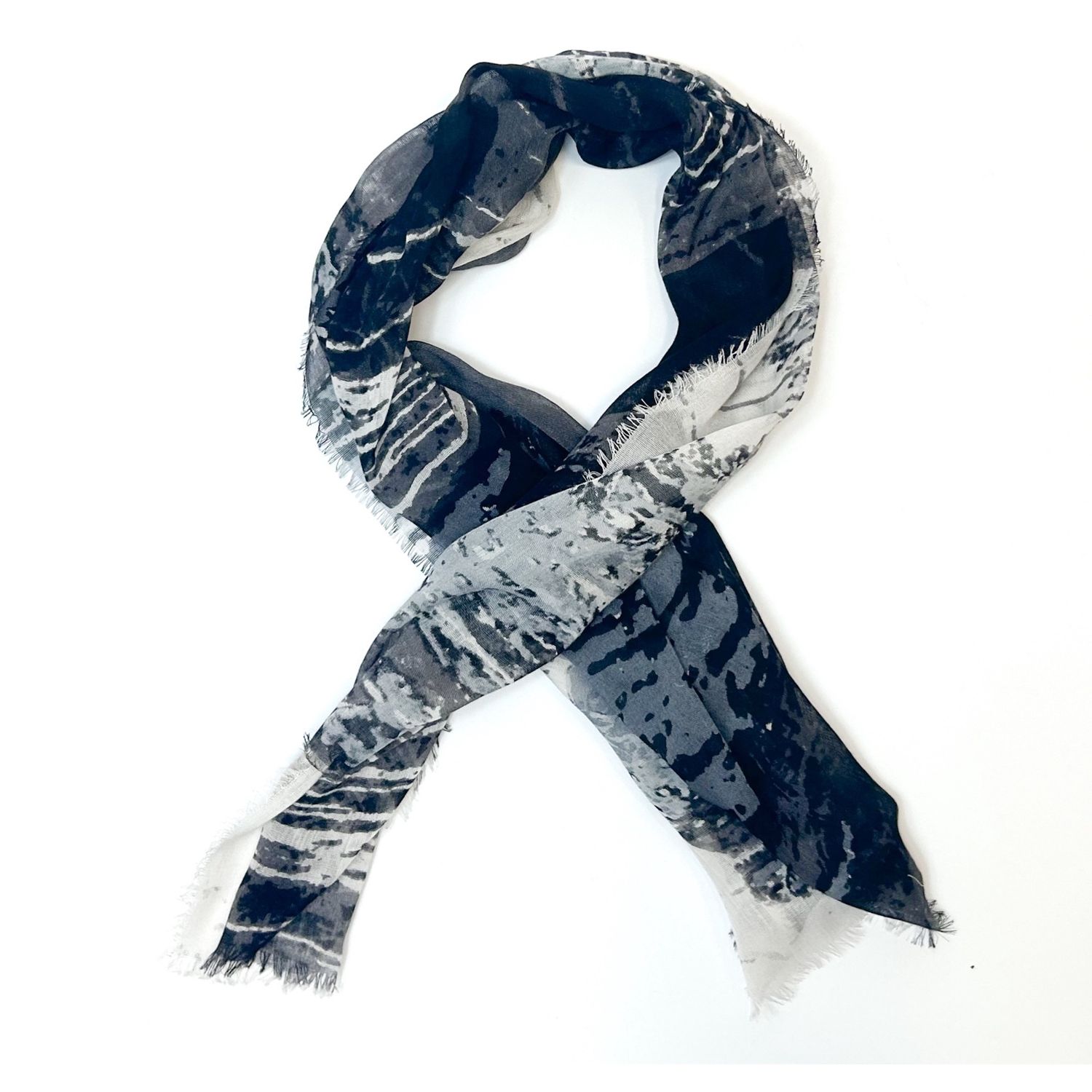 Watercolor Neck Scarf, Color: Black/White