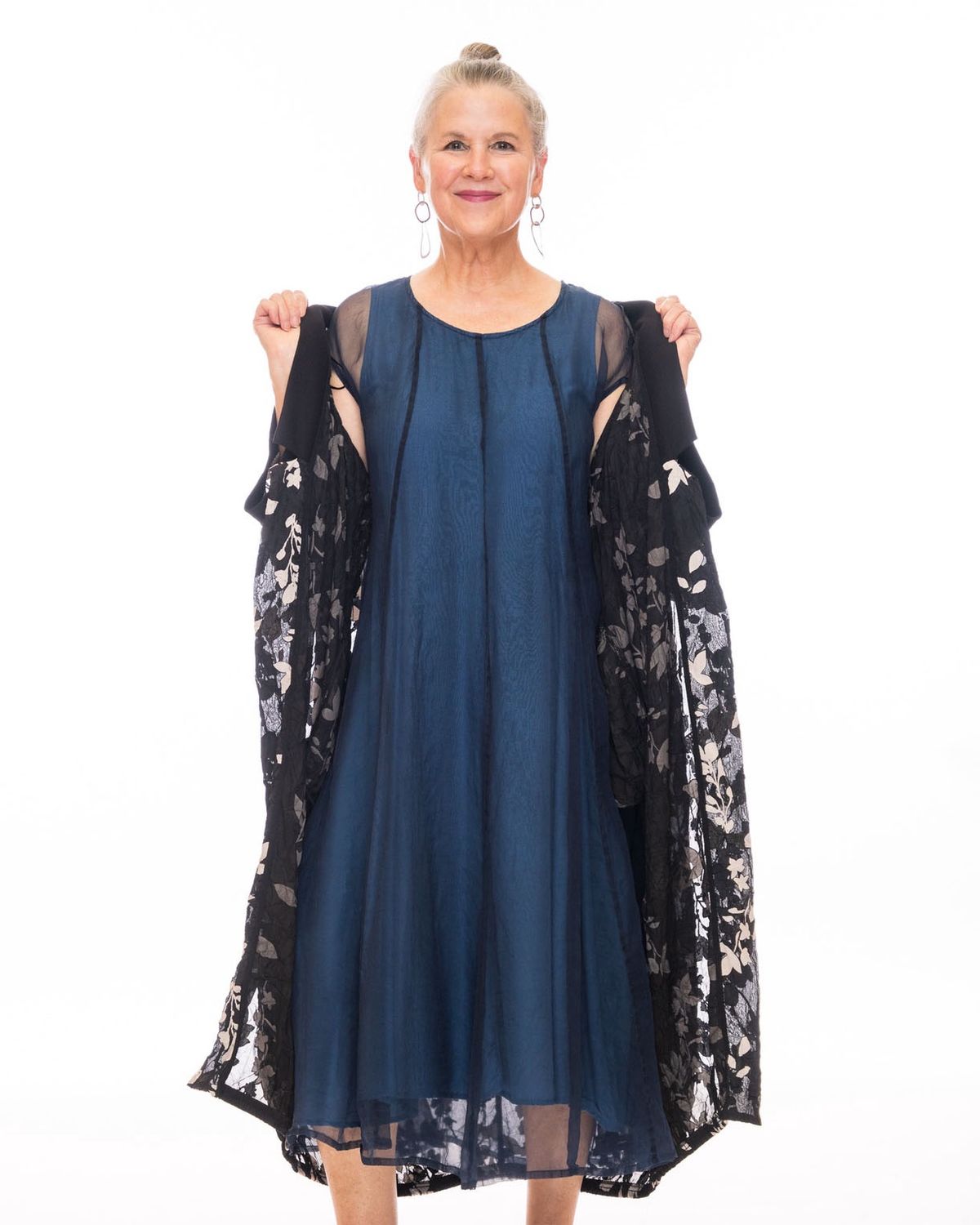 Midi Silk Dress Sheer