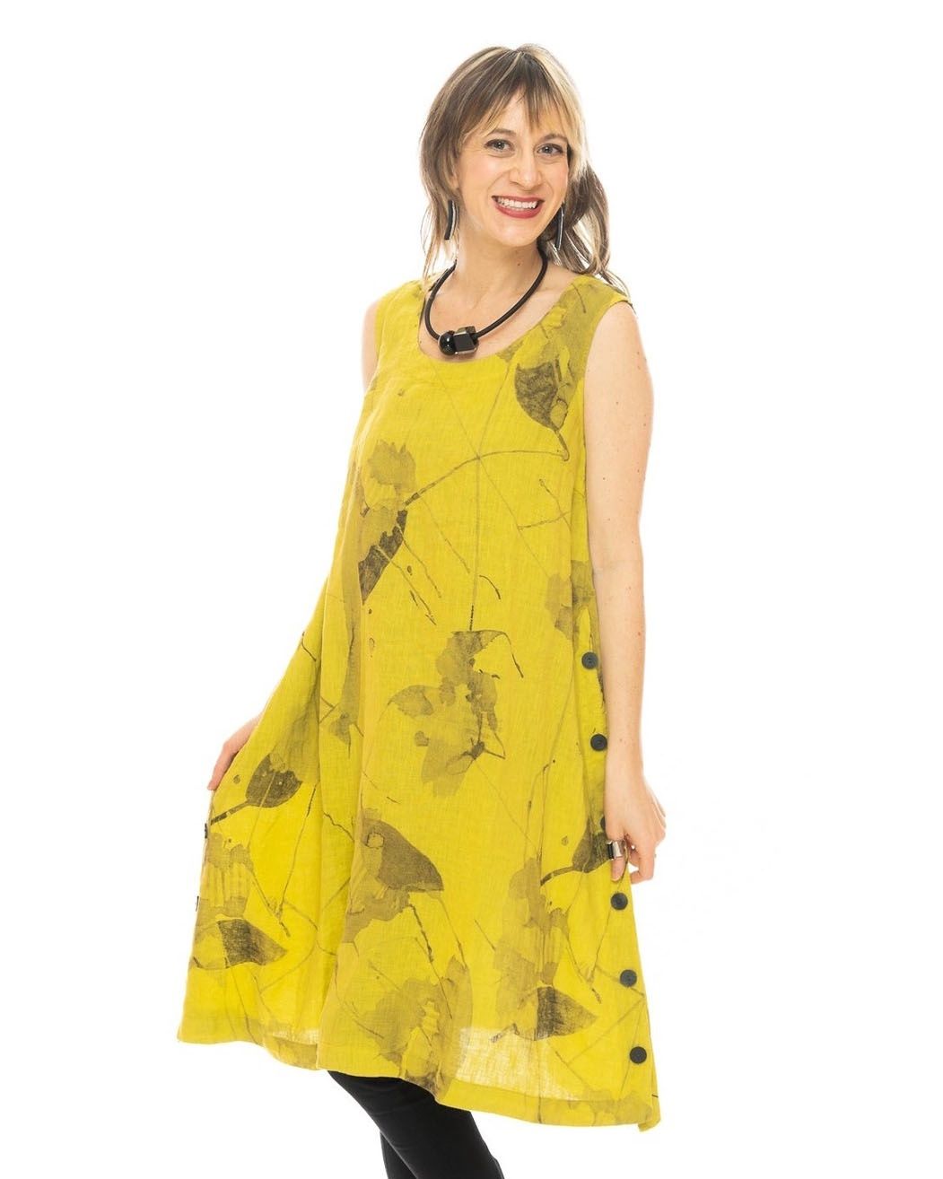 Painted Floral Sleeveless Dress
