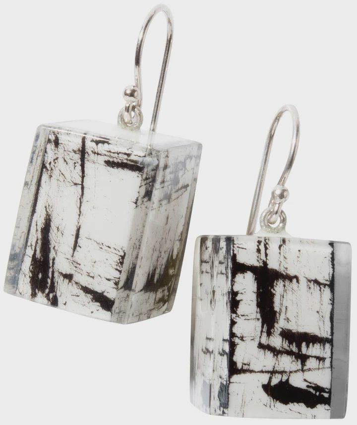 Brushed Cube Earring