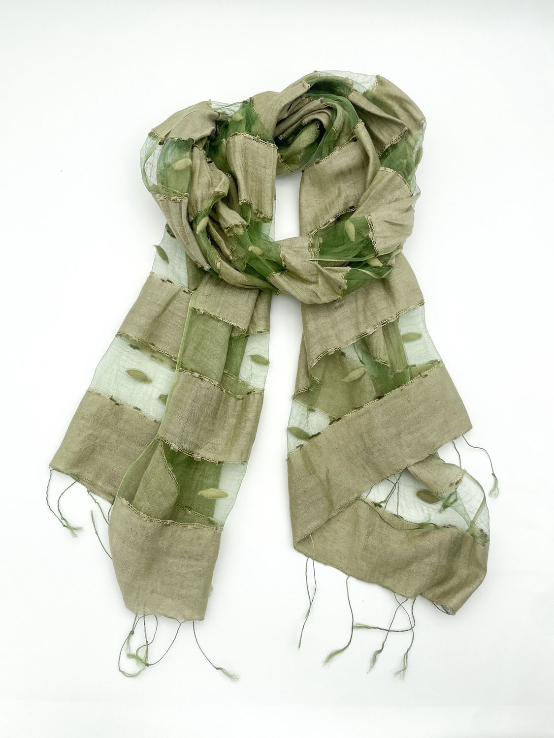 Handwoven Silk Scarf (multiple colors), Color: Light Forest