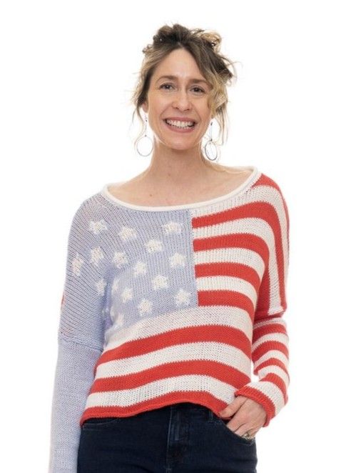 Flag Crop Sweater