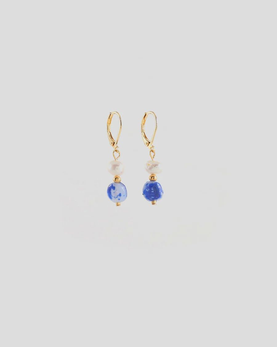 Beta Earring, Color: Gold/Blue