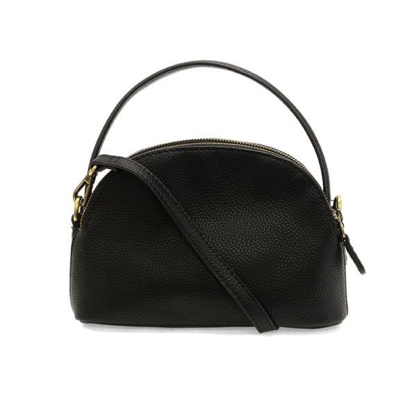 Larissa Double Zip Dome Crossbody, Color: Black