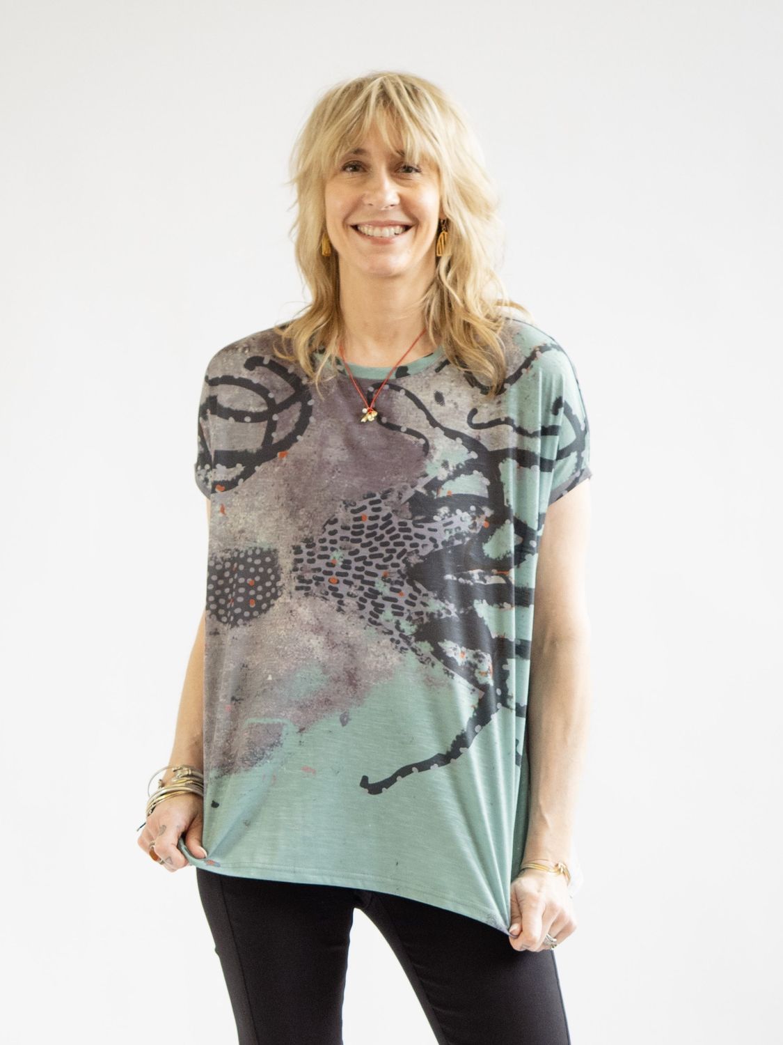 Cap Sleeve Print Tee
