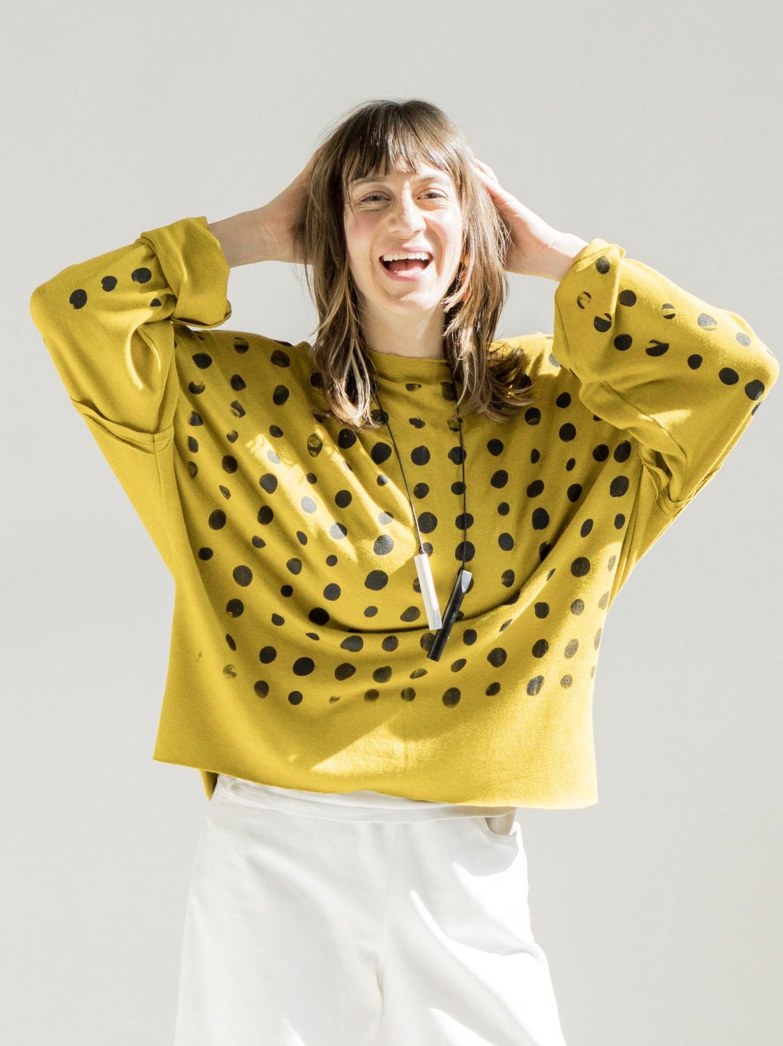 Bumble Dot Pullover, Size: One Size, Color: Mustard